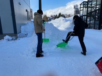 除雪作業中